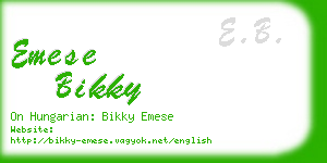 emese bikky business card